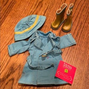 American Girl Raincoat and Boots Set
